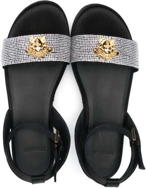 Versace Kids Medusa sandalen verfraaid met kristallen Geel
