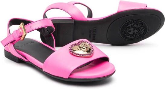 Versace Kids Medusa sandalen met open neus Roze