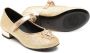 Versace Kids Medusa-plaque metallic leather ballerina shoes Goud - Thumbnail 2