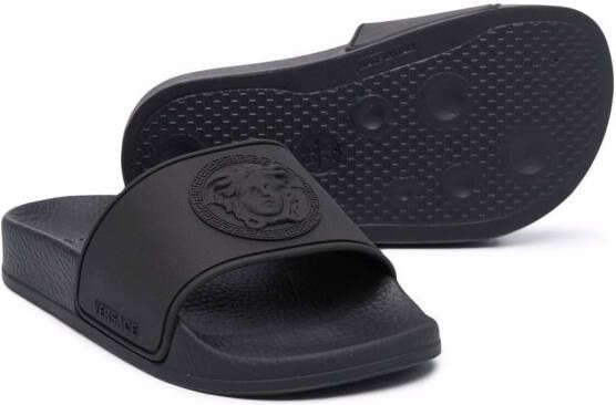 Versace Kids Medusa teenslippers Zwart