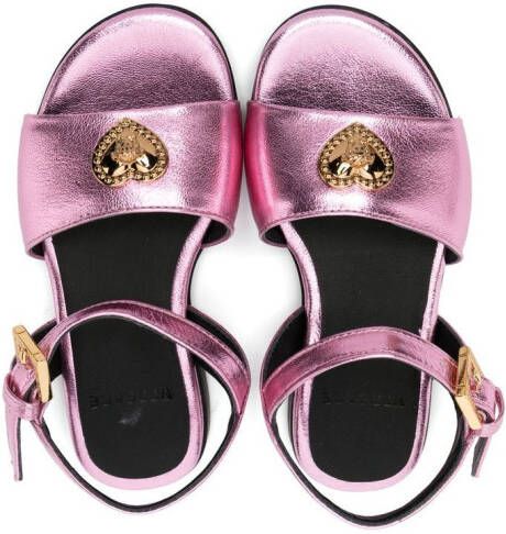 Versace Kids Sandalen met Medusa-plakkaat Roze