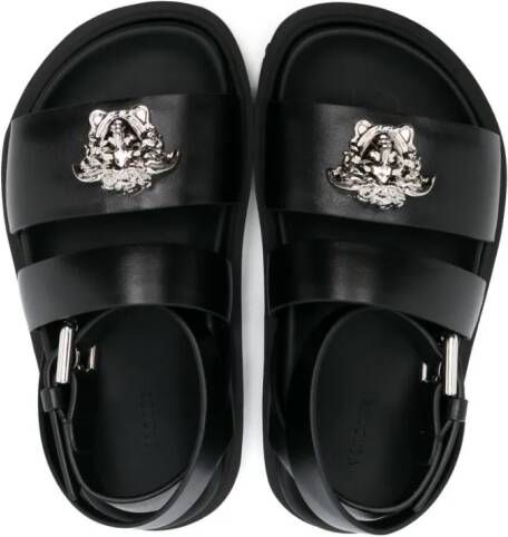 Versace Kids Sandalen met Medusa-plakkaat Zwart