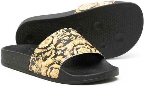 Versace Kids Slip-on slippers Zwart