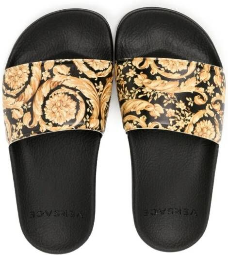 Versace Kids Slip-on slippers Zwart