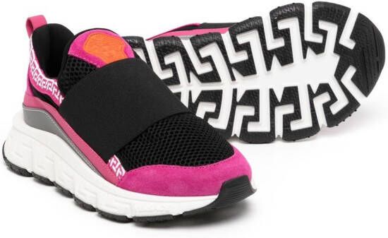 Versace Kids Sneakers met colourblocking Zwart
