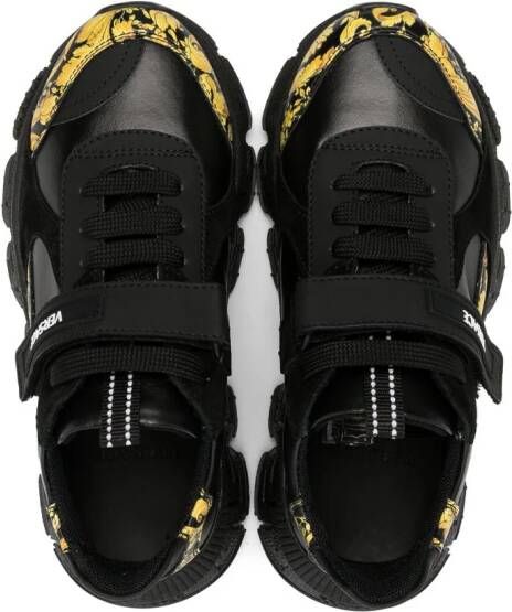 Versace Kids Sneakers met klittenband Zwart