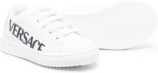 Versace Kids Sneakers met logoprint Wit