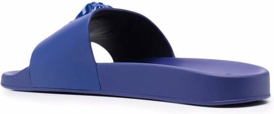 Versace La Medusa slippers met open neus Blauw