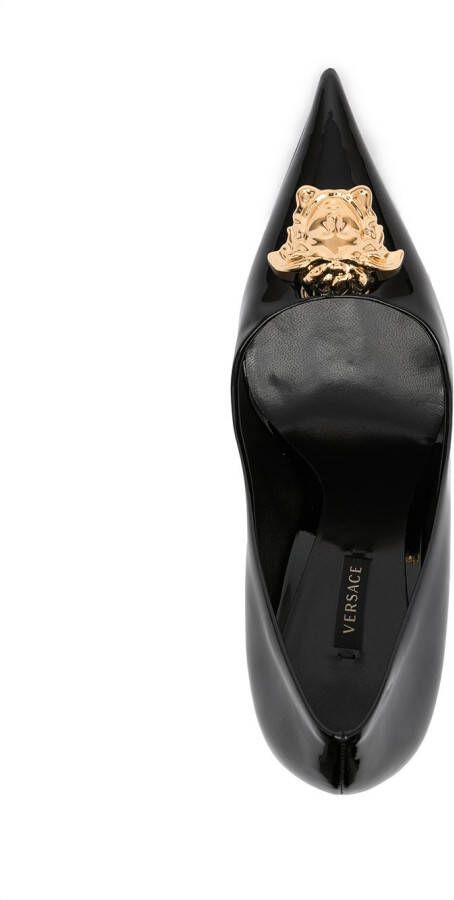 Versace La Medusa 105mm lakleren pumps Zwart