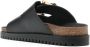 Versace Leren slippers met gegraveerd logo Zwart - Thumbnail 3