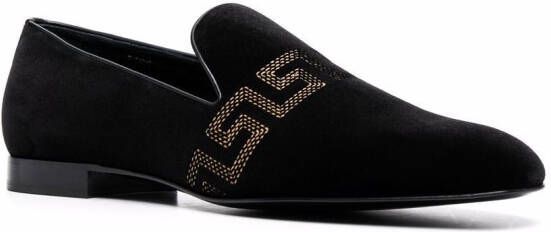 Versace Loafers met borduurwerk Zwart