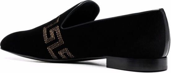 Versace Loafers met borduurwerk Zwart