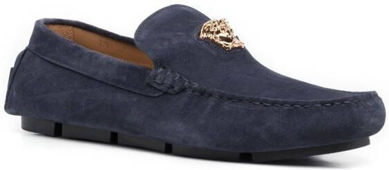 Versace La Medusa suède loafers Blauw