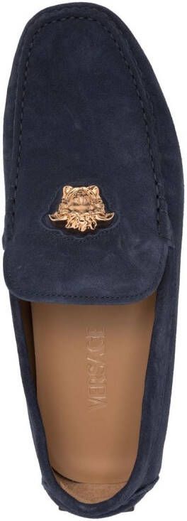 Versace La Medusa suède loafers Blauw