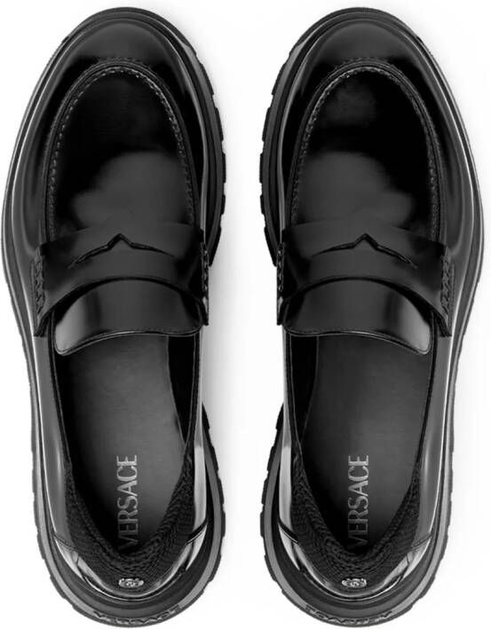 Versace Loafers met Medusa-plakkaat Zwart
