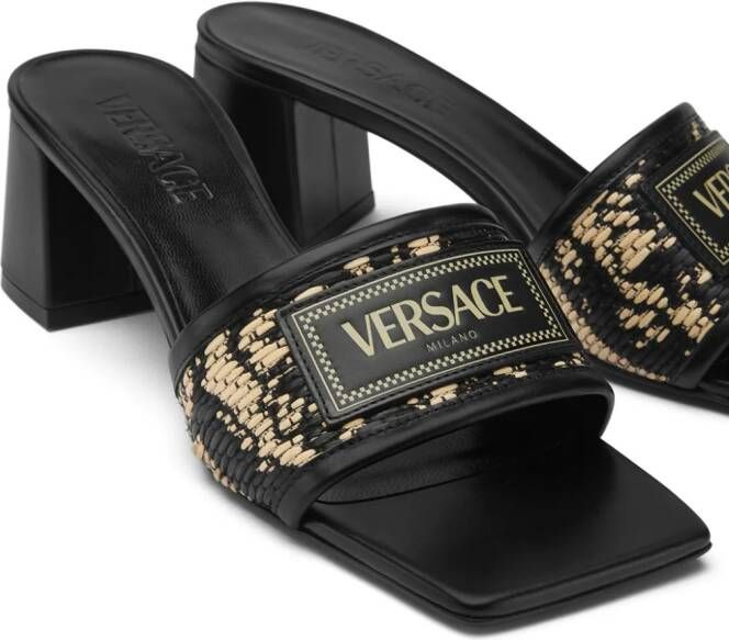 Versace Leren muiltjes Zwart