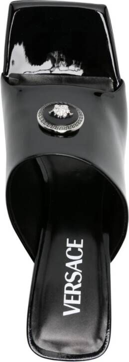 Versace 70 mm Medusa leren muiltjes Zwart