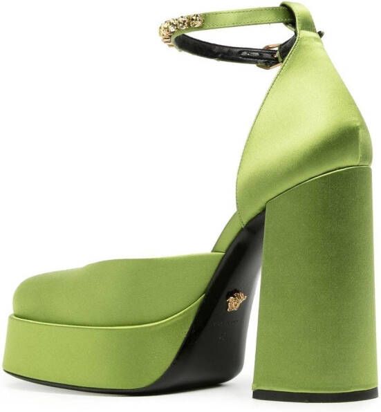 Versace Medusa Aevitas satijnen pumps Groen