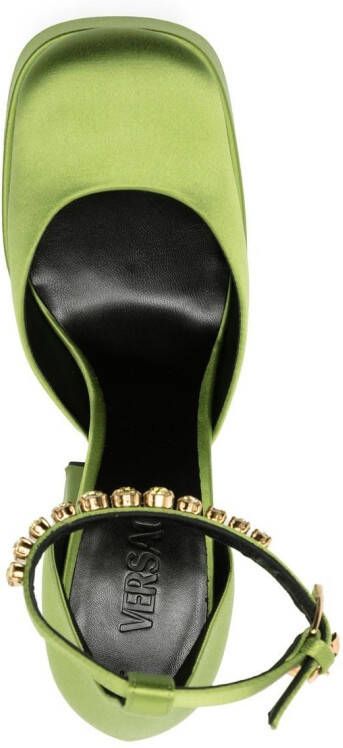 Versace Medusa Aevitas satijnen pumps Groen