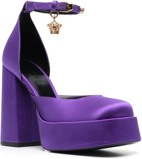 Versace Medusa Aevitas satijnen pumps Paars