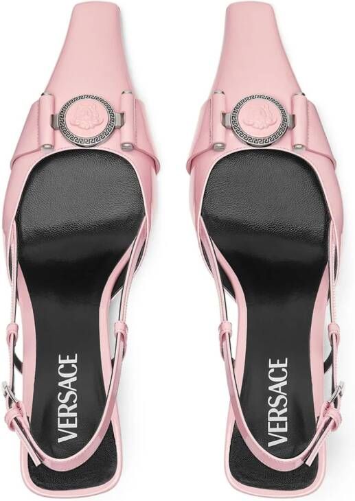 Versace Miss Buckle 70 mm leren pumps Roze