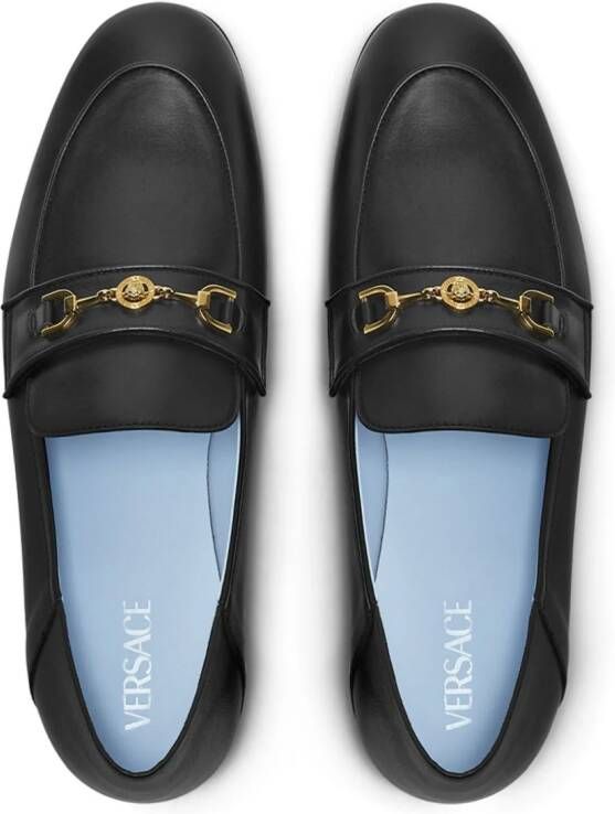 Versace Medusa leren slippers Zwart