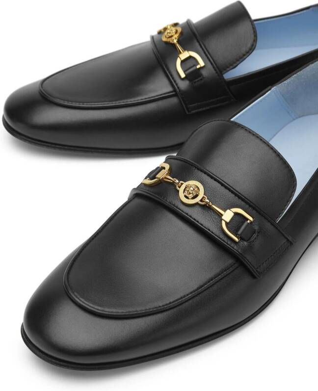 Versace Medusa leren slippers Zwart