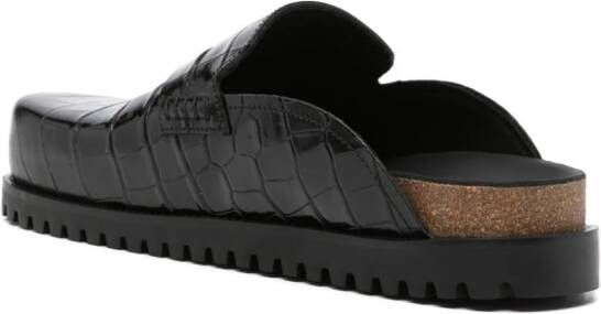 Versace Medusa slippers met krokodillen-reliëf Zwart