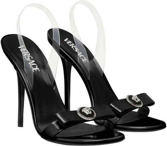 Versace Gianni Ribbon 110mm slingback sandalen Zwart