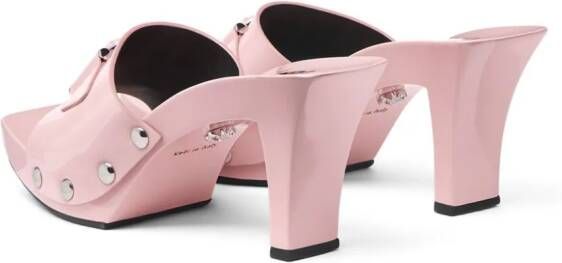 Versace 60mm lakleren klompen met Medusa-gesp Roze