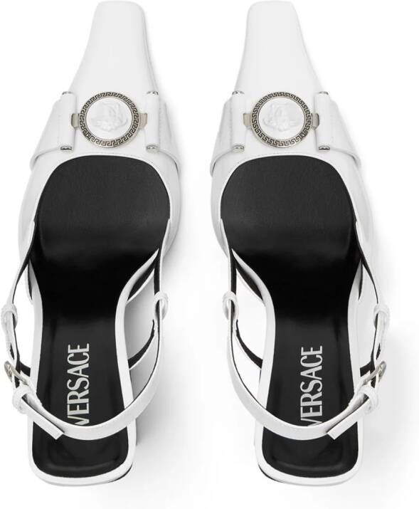 Versace Medusa Head pumps van lakleer Wit