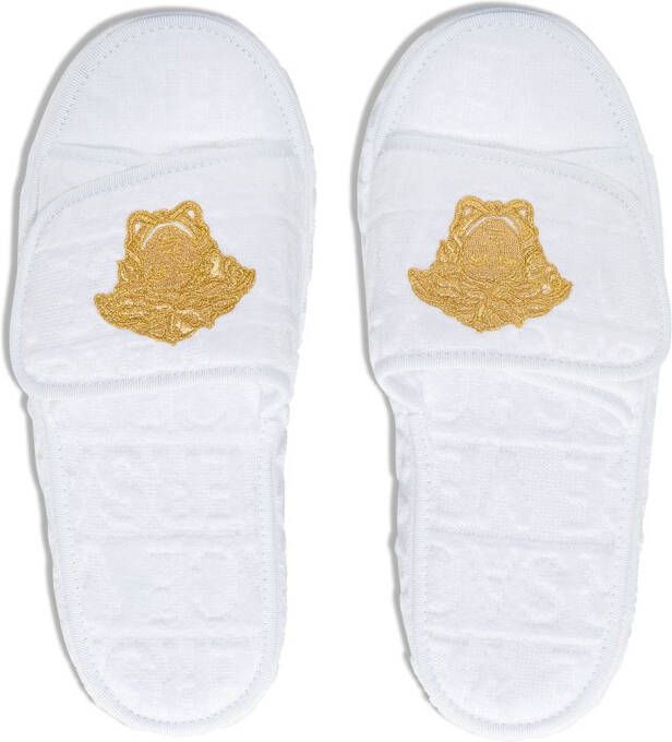 Versace Medusa Head slippers met plateauzool Wit