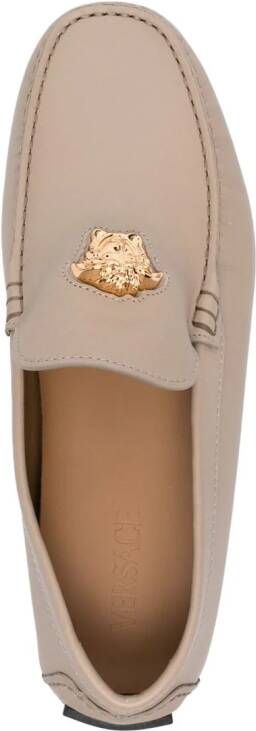 Versace La Medusa leren loafers Beige