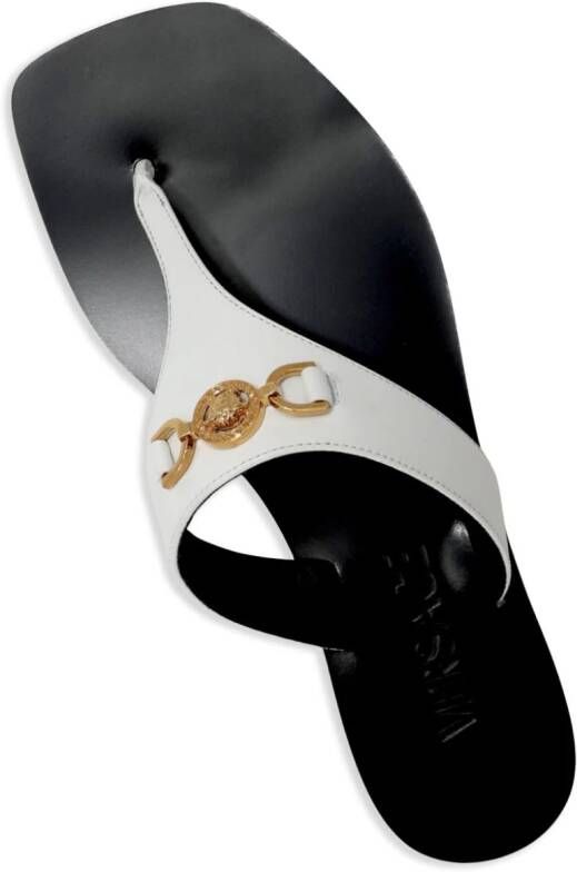 Versace Sandalen met Medusa-plakkaat Wit