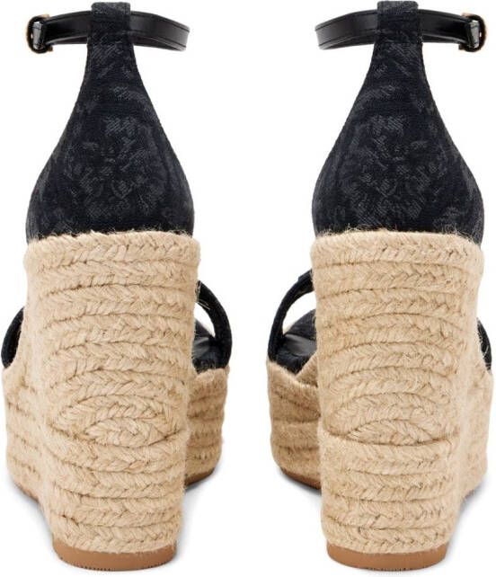 Versace Raffia sandalen met Medusa-plakkaat Zwart