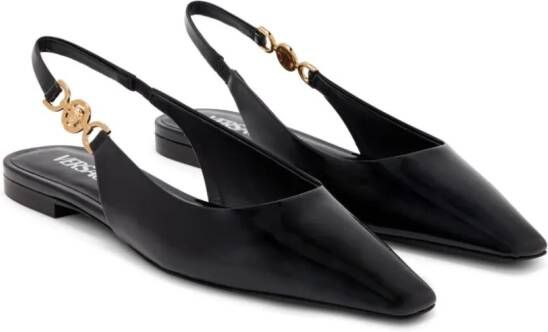 Versace Slingback ballerina's met Medusa-plakkaat Zwart