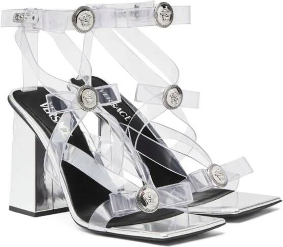 Versace Medusa sandalen met strikdetail Zilver