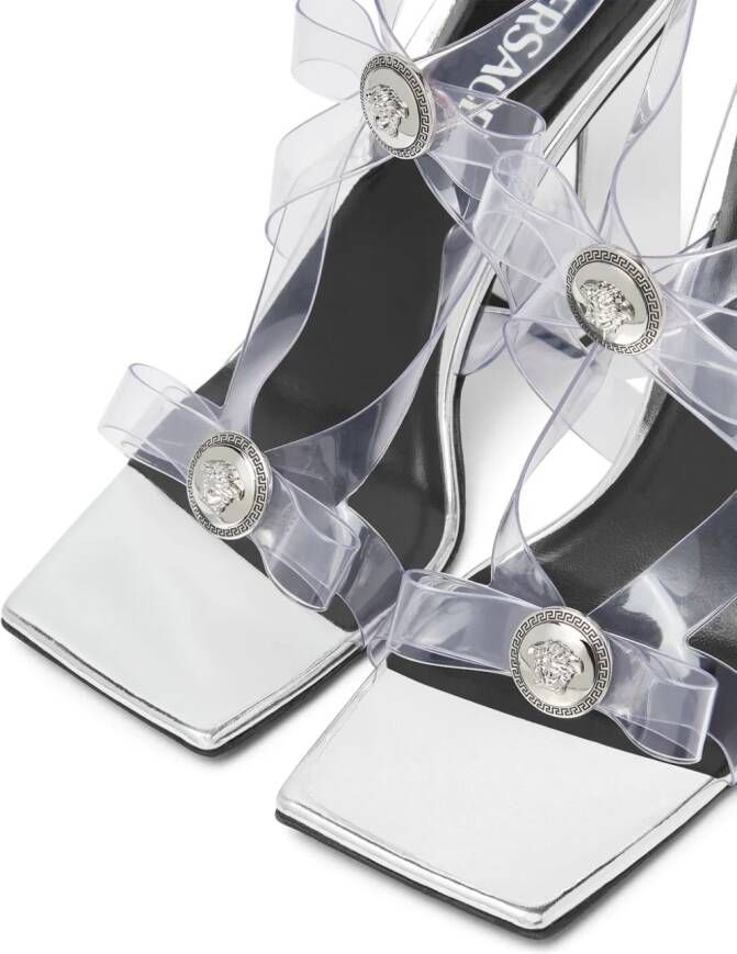 Versace Medusa sandalen met strikdetail Zilver