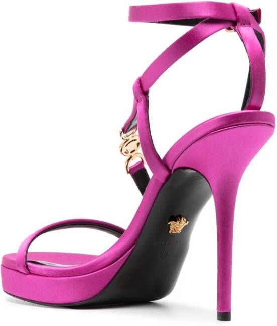 Versace Medusa satijnen sandalen Roze