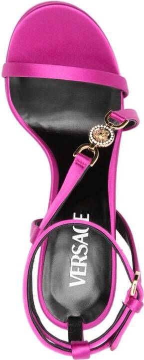 Versace Medusa satijnen sandalen Roze