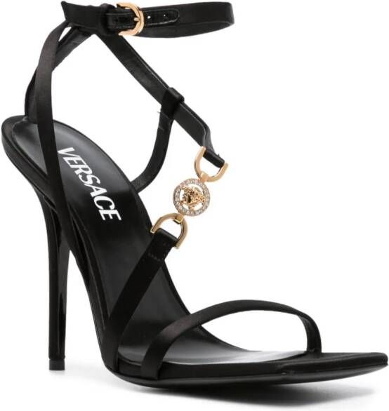 Versace Medusa '95 115mm sandalen verfraaid met kristallen Zwart