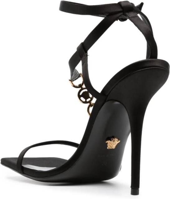 Versace Medusa '95 115mm sandalen verfraaid met kristallen Zwart