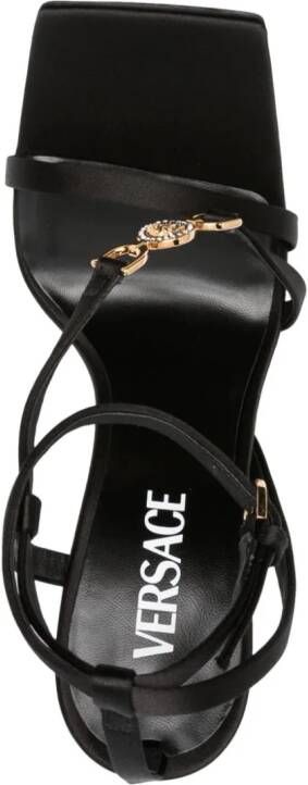 Versace Medusa '95 115mm sandalen verfraaid met kristallen Zwart