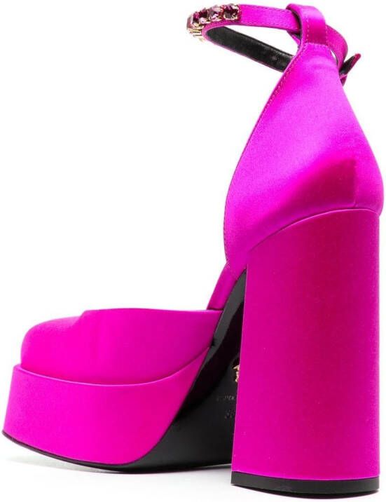 Versace Medusa satijnen pumps Roze