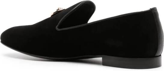 Versace Fluwelen loafers Zwart