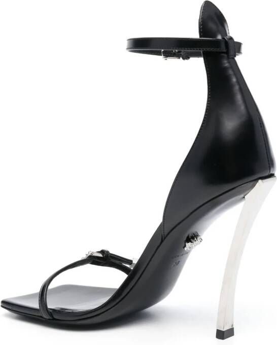 Versace Pin-Point 100mm sandalen met gesp Zwart