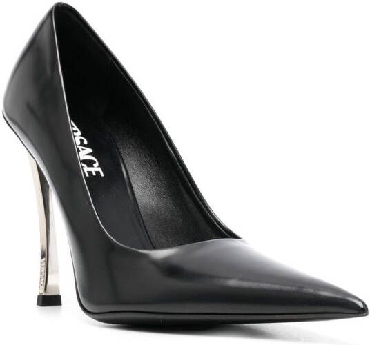 Versace Pin Point leren pumps Zwart