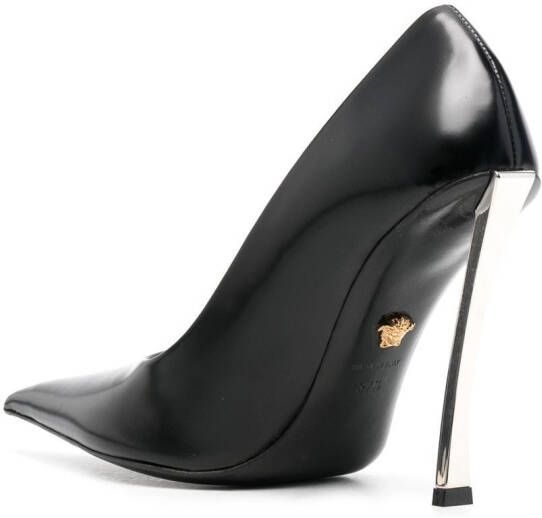 Versace Pin Point leren pumps Zwart