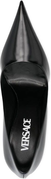Versace Pin Point leren pumps Zwart