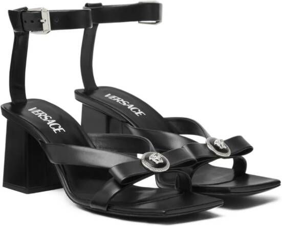 Versace Gianni Ribbon 70mm leren sandalen Zwart